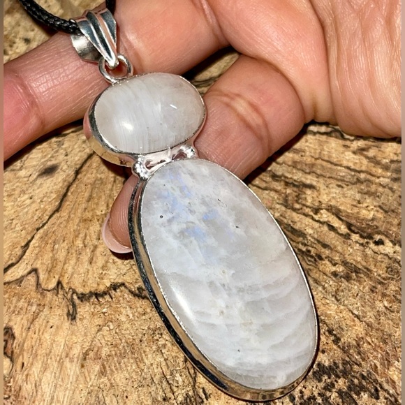 Large Rainbow Moonstone “The Visionary Stone” Pendant 3” - Picture 11 of 16
